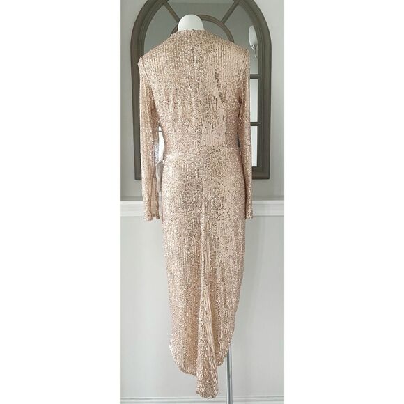 Mac Duggal IEENA Sequined High Low Dress, Rose Gold, NWT, Size 12 - Picture 11 of 16